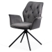 Scaun living gri BUC 0224 rotativ, din catifea, cu cadru metalic