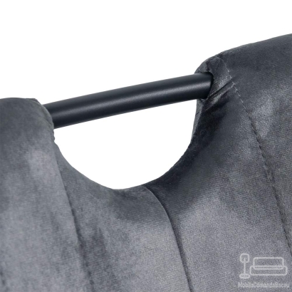 Scaun living gri din catifea cu cadru metalic BUC 204