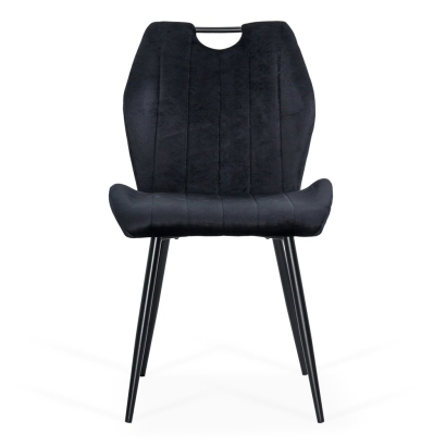 Scaun living negru din catifea cu design modern BUC 204