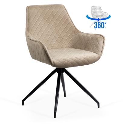 Scaune living rotative din catifea BUC 0223 bej