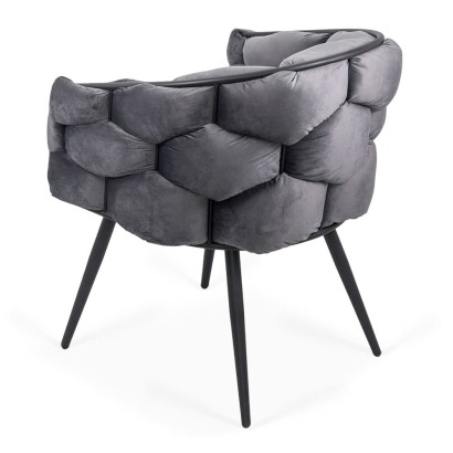 Scaun modern din catifea si cadru metalic BUC 256 gri