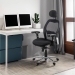 Scaun de birou ergonomic cu suport lombar si cotiere reglabile SYYT 9513 negru