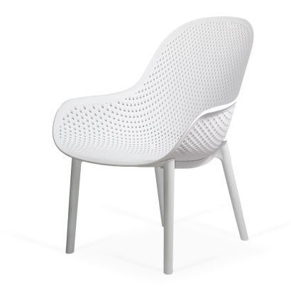 Scaun terasa alb din plastic cu picioare solide HRC 593