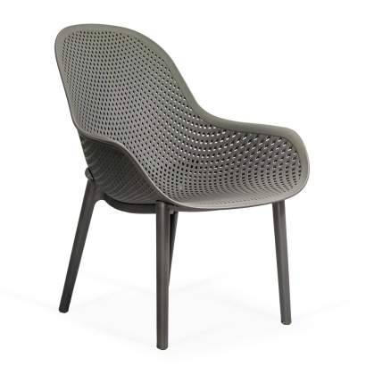 Scaun terasa gri din plastic cu cadru rezistent HRC 593