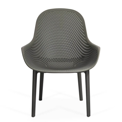 Scaun terasa gri din plastic cu cadru rezistent HRC 593