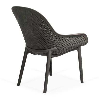 Scaun terasa gri din plastic cu cadru rezistent HRC 593