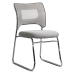 Scaun vizitatori gri deschis din mesh cu cadru metalic tip sanie, stabil HRC 613F