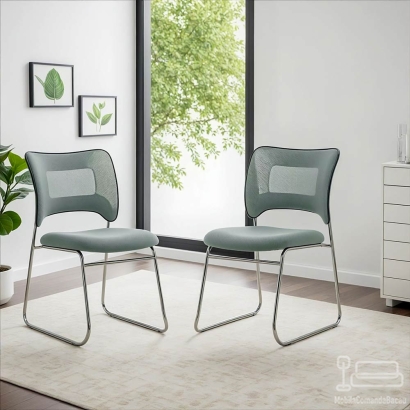 Scaun vizitatori gri din mesh cu cadru metalic, modern HRC 613F