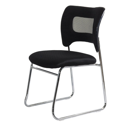 Scaun vizitatori negru din mesh cu cadru metalic, stabil si respirabil HRC 613F