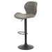 Scaun bar tapițat, înălțime reglabilă, rotativ, suport picioare, imitatie piele intoarsa, gri, ABS 144