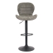 Scaun bar tapițat, înălțime reglabilă, rotativ, suport picioare, imitatie piele intoarsa, gri, ABS 144