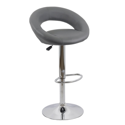 Scaun bar, înălțime reglabilă, rotativ, suport picioare, piele ecologica, gri, ABS 151