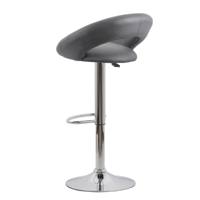 Scaun bar, înălțime reglabilă, rotativ, suport picioare, piele ecologica, gri, ABS 151