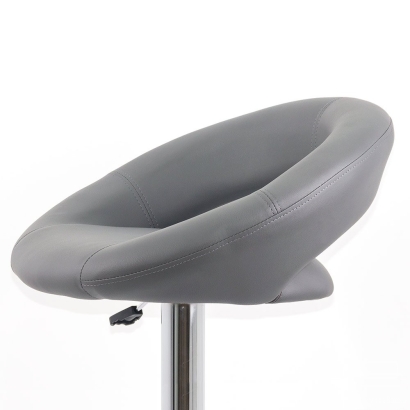 Scaun bar, înălțime reglabilă, rotativ, suport picioare, piele ecologica, gri, ABS 151