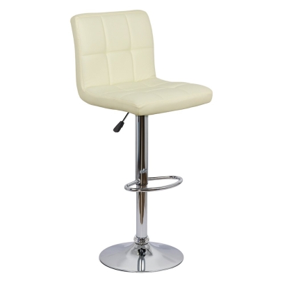 Scaun bar, înălțime reglabilă, rotativ, suport picioare, piele ecologica, crem, ABS 191