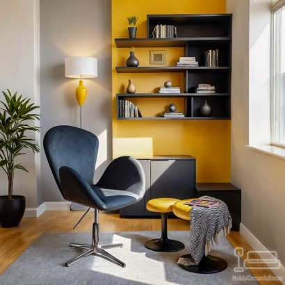 Scaune de relaxare din catifea REL 406 gri