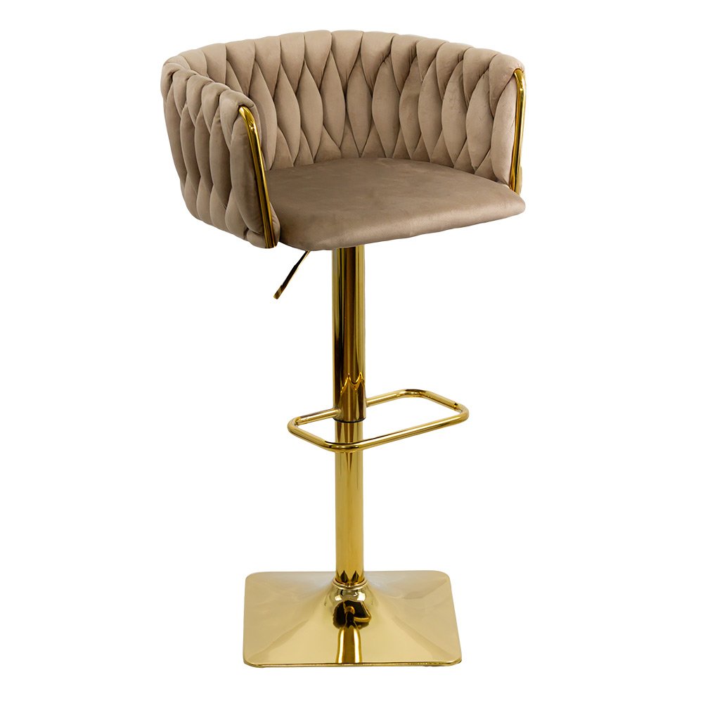 Scaun de bar bej, design luxos, tapițerie premium, stabilitate maximă ABS 118P