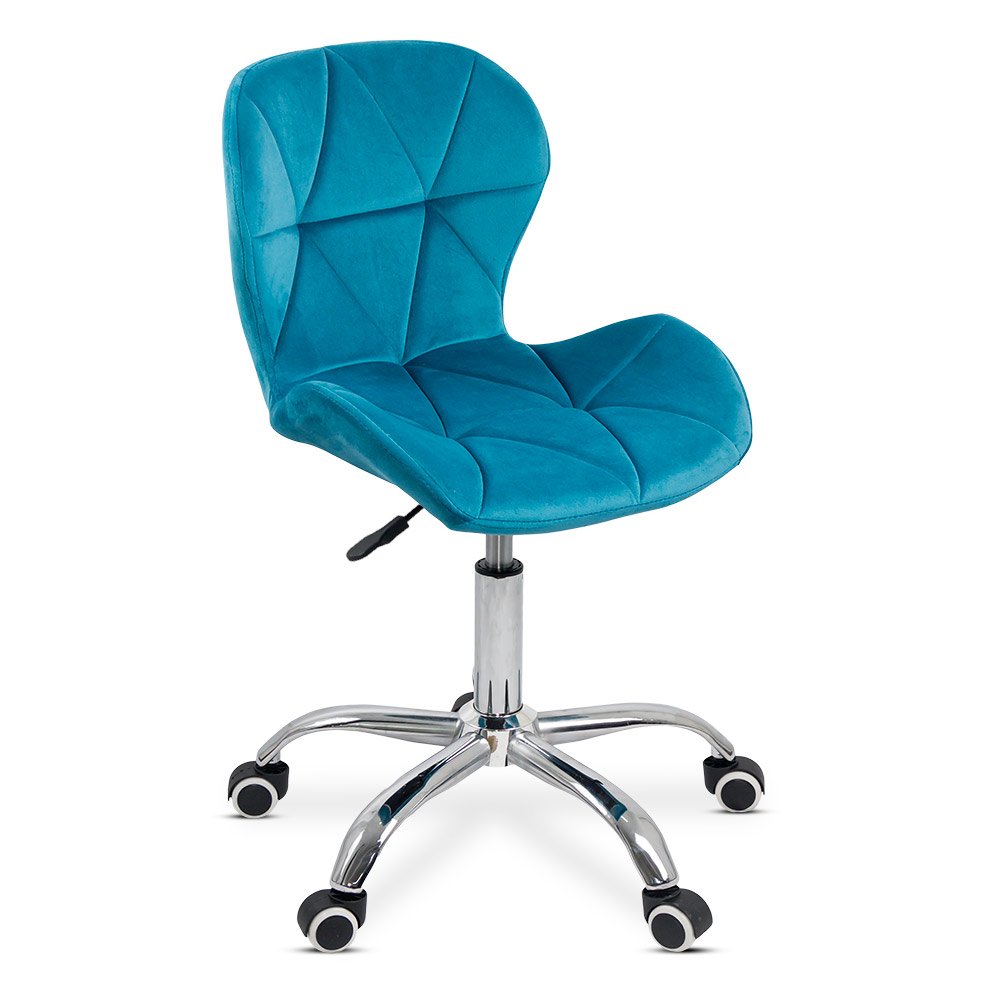 Scaun de birou din catifea rotativ OFF 334 turcoaz