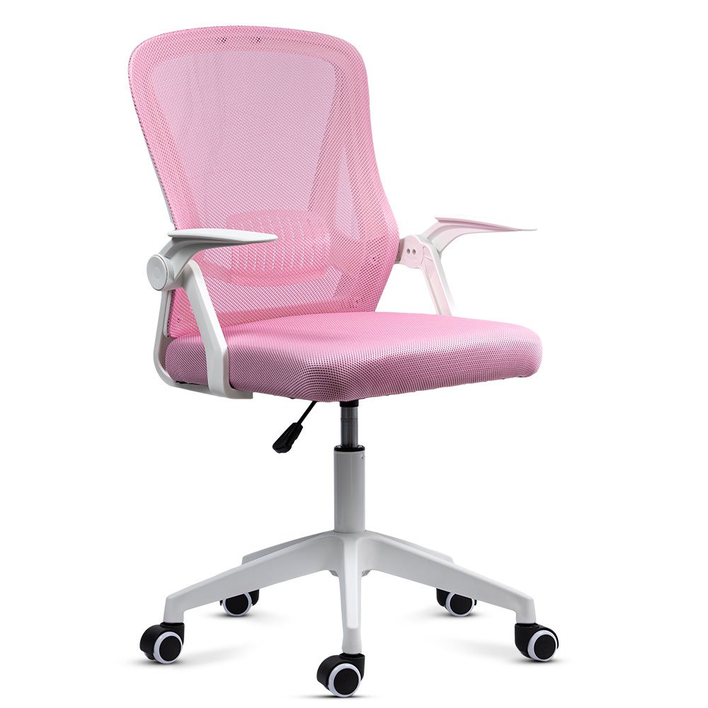 Scaun de birou pentru copii din mesh cu brațe rabatabile OFF 433 roz
