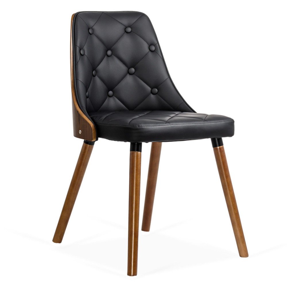 Scaun de bucătărie din lemn si piele ecologică BUC 024 negru