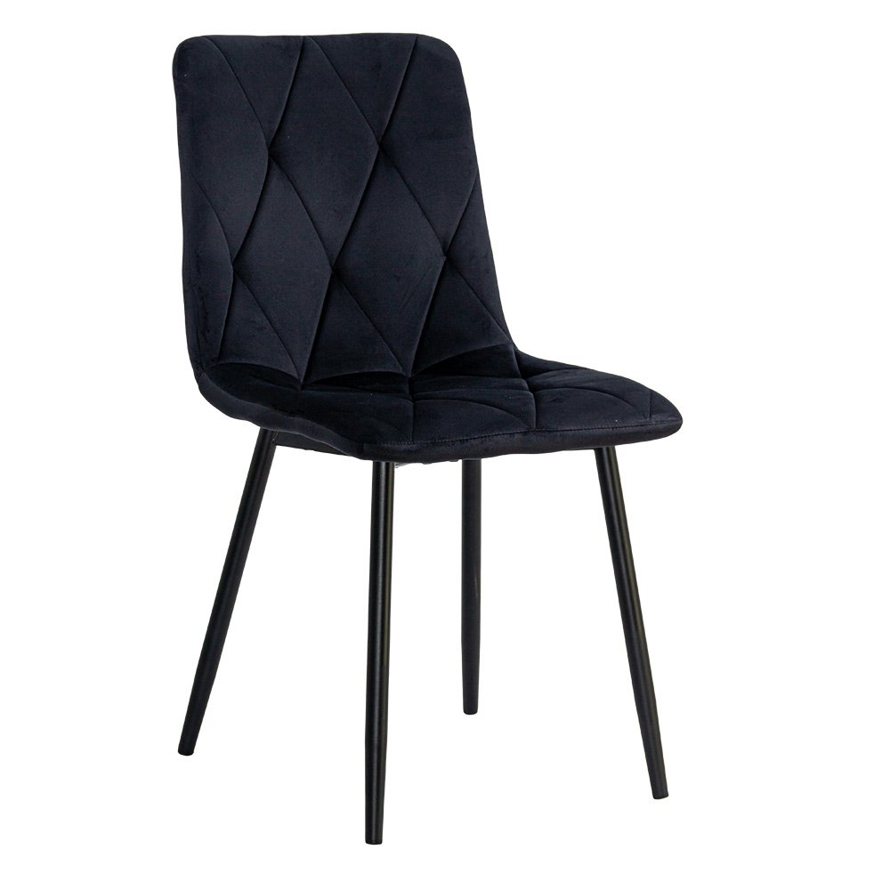 Scaun living din catifea cu design modern BUC 210 negru