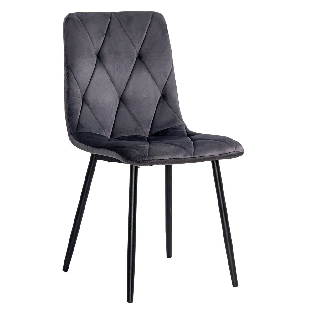 Scaun living din catifea cu picioare metalice BUC 210 gri