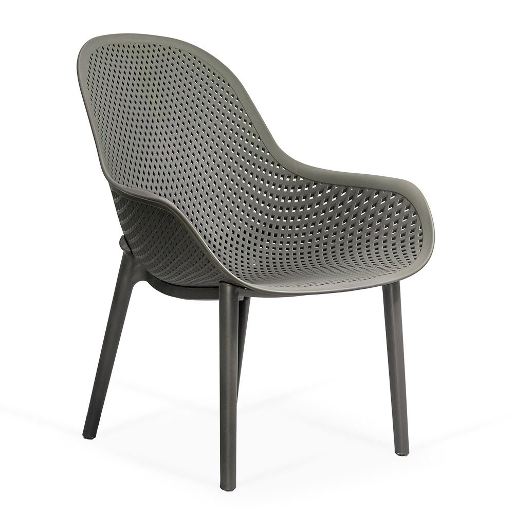 Scaun terasa gri din plastic cu cadru rezistent HRC 593