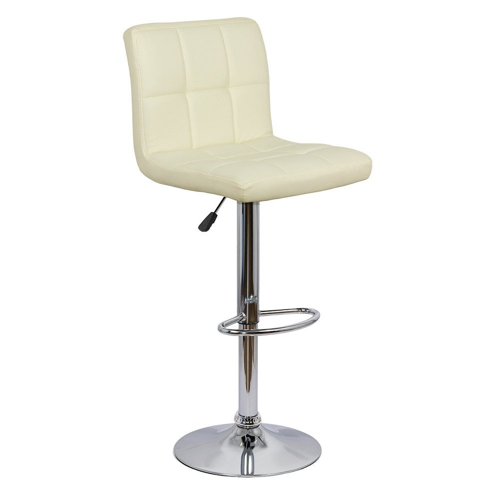 Scaun bar, înălțime reglabilă, rotativ, suport picioare, piele ecologica, crem, ABS 191